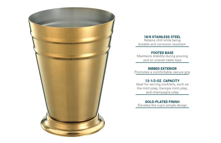 Barfly M37168GD 13 1/2 oz Mint Julep Cup Gold