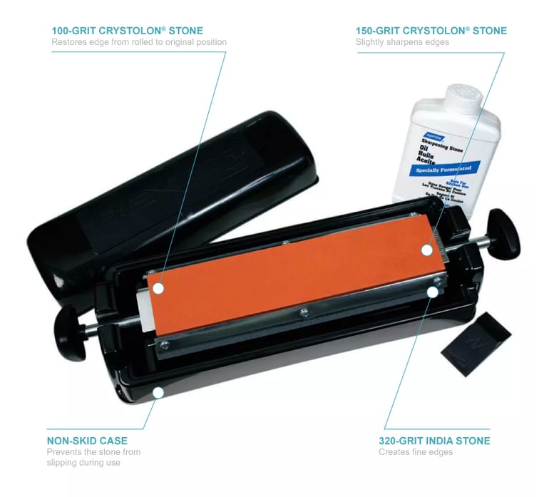 Dexter-Russell 07946 12 Manual Tri-Stone Knife Sharpener System