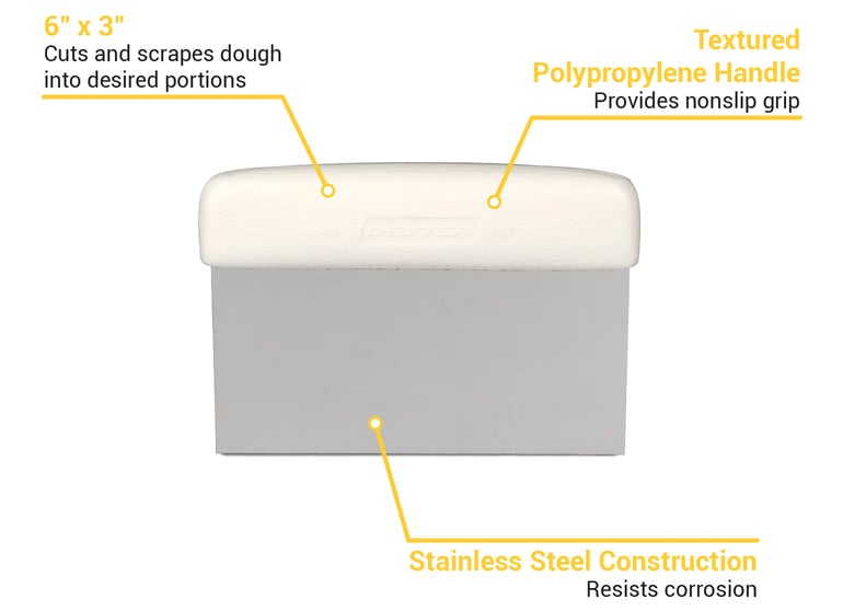 Dexter-Russell 17303B Sani-Safe 6 x 4 5/8 High Carbon Stainless Steel Dough  Cutter /