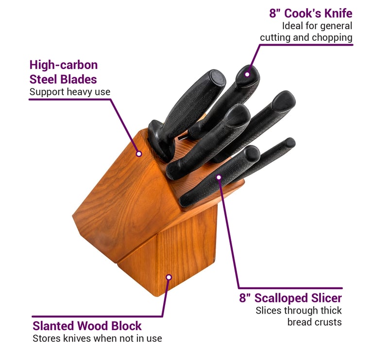 Victorinox - Swiss Army 5.2030.12-X4 6 Piece Steak Knife Set w/ Serrated  Spear Tips, Rosewood Handles