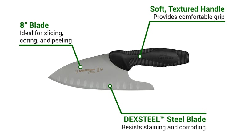 Dexter Russell 40033 8" Chef's Knife w/ Soft Textured Handle, Carbon Steel
