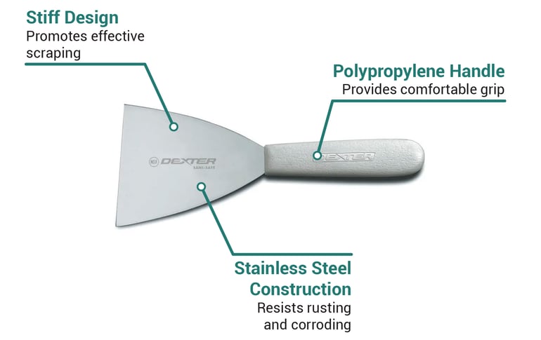 Dexter-Russell 9 x 3 Grill Scraper with Plastic Handle 19603