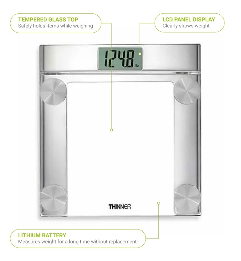 Conair TH360WH Thinner Digital Precision Chrome and Glass Scale