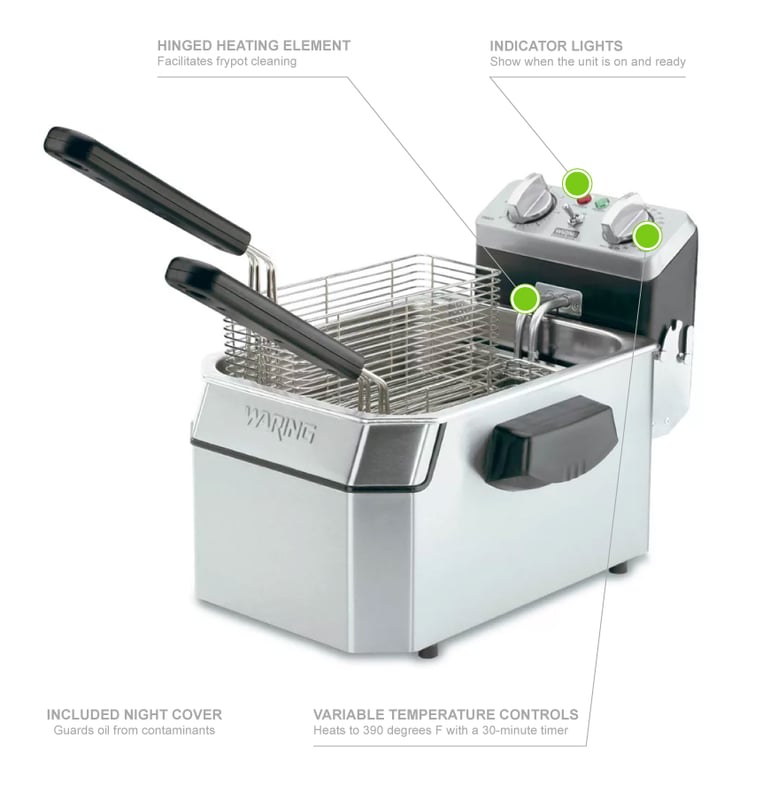 Wesoky RNAB09QQ79951 deep fryer for the home with basket and lid, 1700w  electric fryer with temperature control, stainless steel countertop oil fr