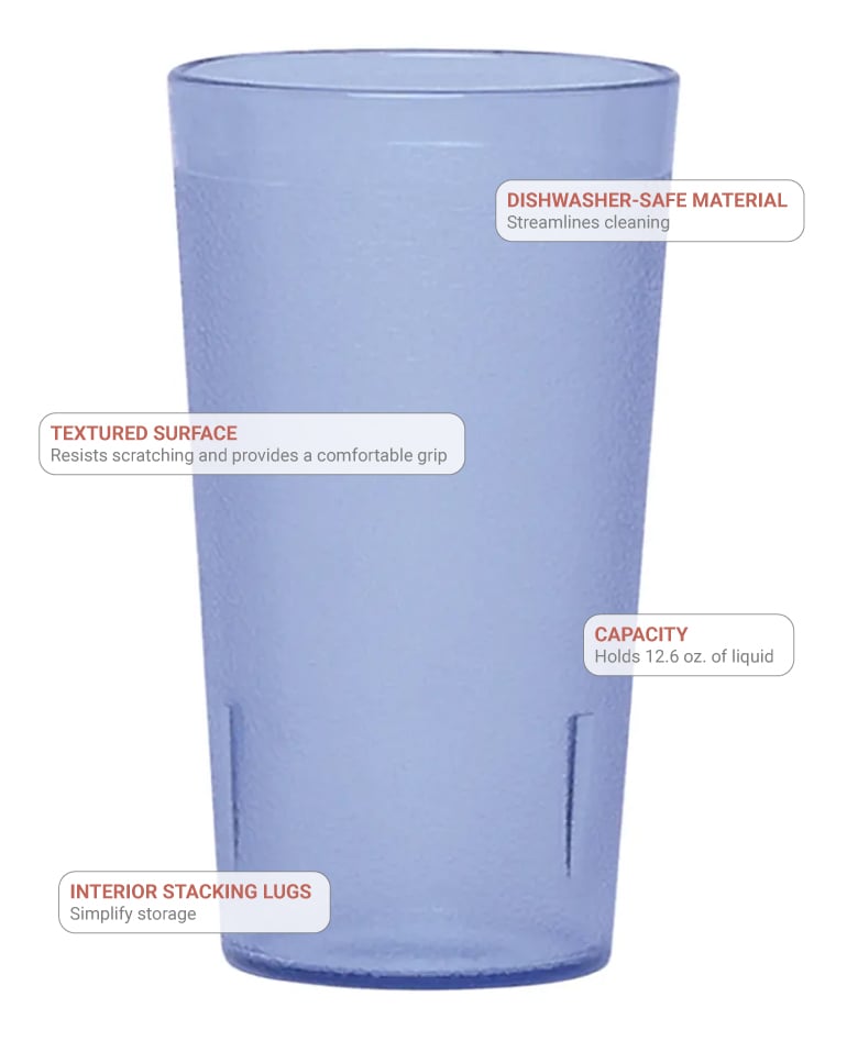 Cambro 2000P156 Colorware Tumbler 22 Oz. Top Dia.