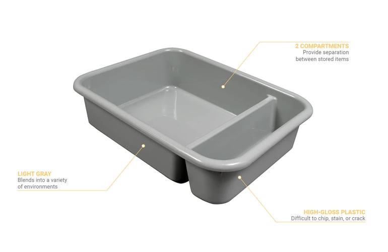 Cambro 1621CBP180 Cambox® Bus Box w/ (2) Compartments - 15 3/5