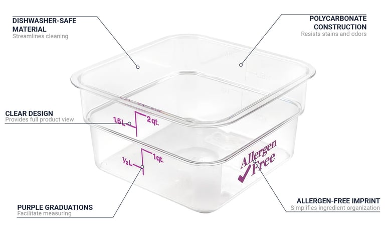 Cambro Square Translucent Food Storage Container with Lid (6 qt., 2 pk.)