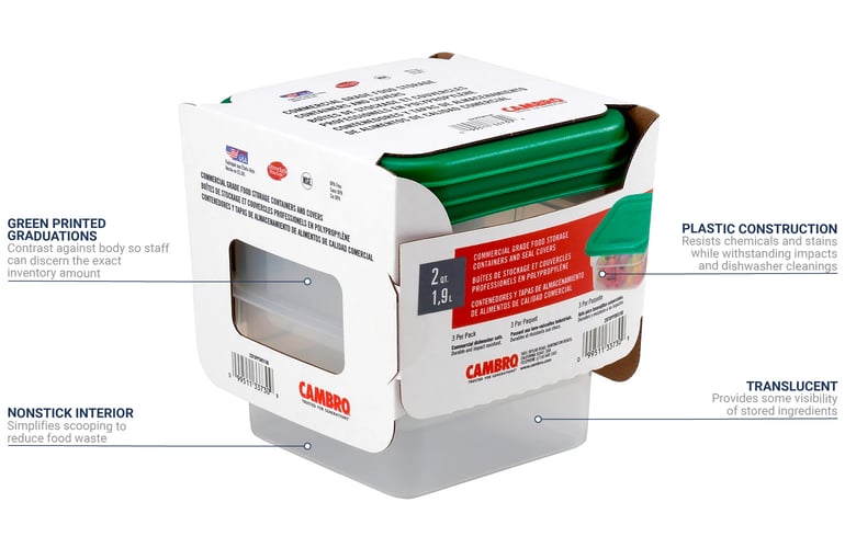 Cambro 2SFSPPSW3190 Features