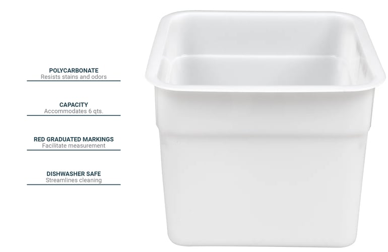Cambro 6SFSP148 6 qt CamSquare Food Container – Natural White