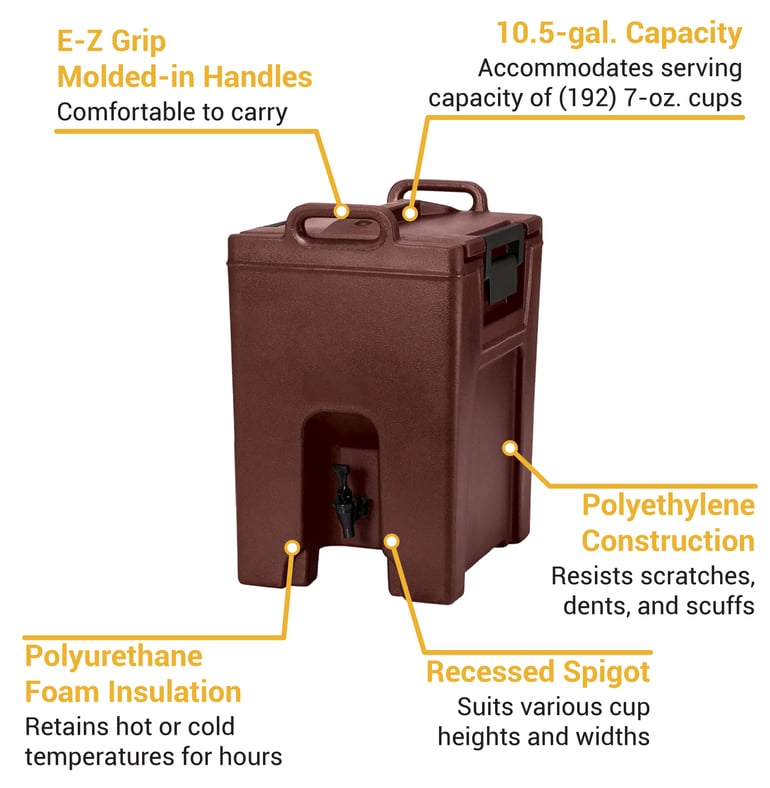 Cambro UC1000131 10 1/2 gal Ultra Camtainer® Insulated Beverage ...