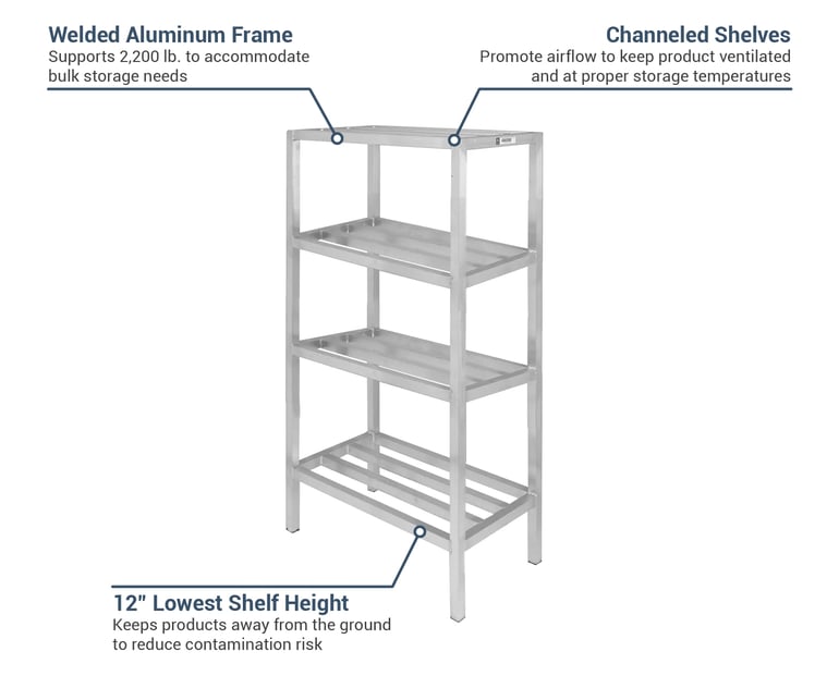 Channel 60" Heavy-duty Shelving Unit w/ 2200 lb Capacity, Aluminum ...