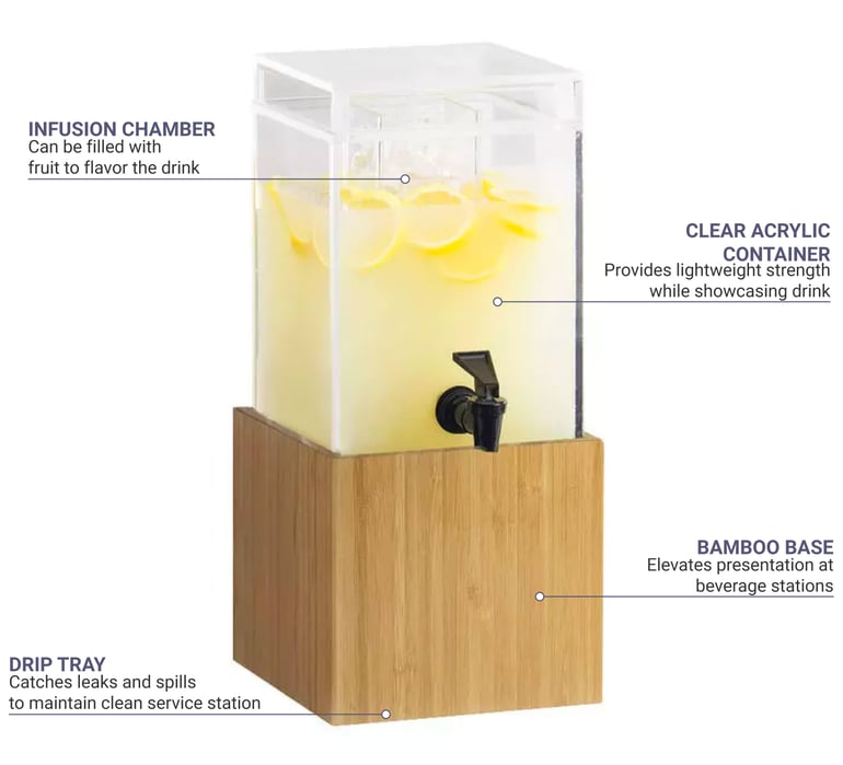 Plastic Drink Dispenser with Leak-Proof Spigot Clear Rectangular