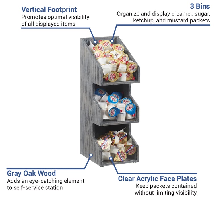 3 Tier Coffee Cup Dispenser, Cup & Lid Organizer, 12 5/16L x 12 3