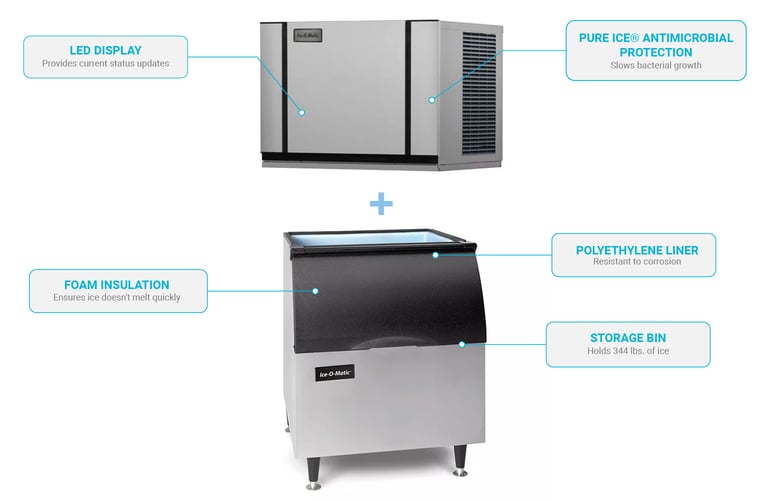 Ice-O-Matic CIM0430HA/B40PS 435 lb Elevation Series™ Half Cube Ice