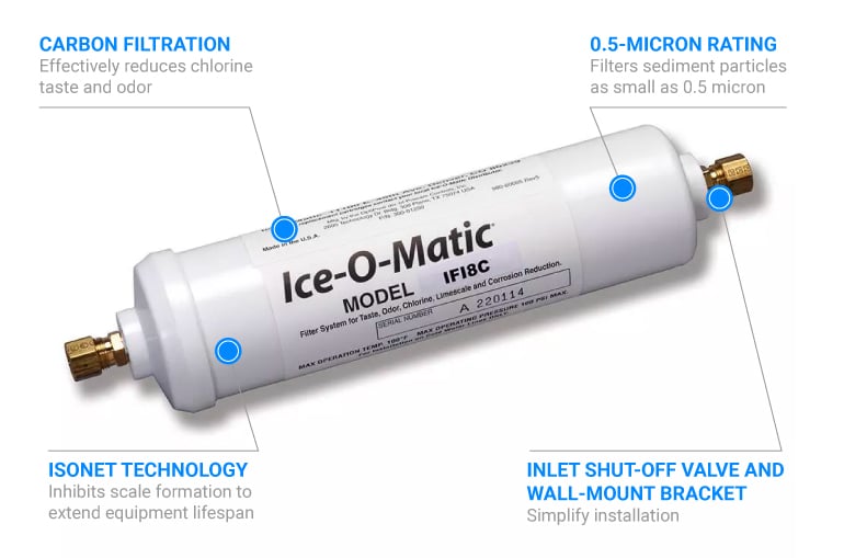Ice-O-Matic IFI8C Inline Single Ice Machine Water Filter Cartridge
