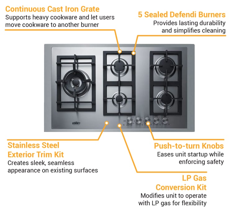 Summit GCJ536SSLPTK Features