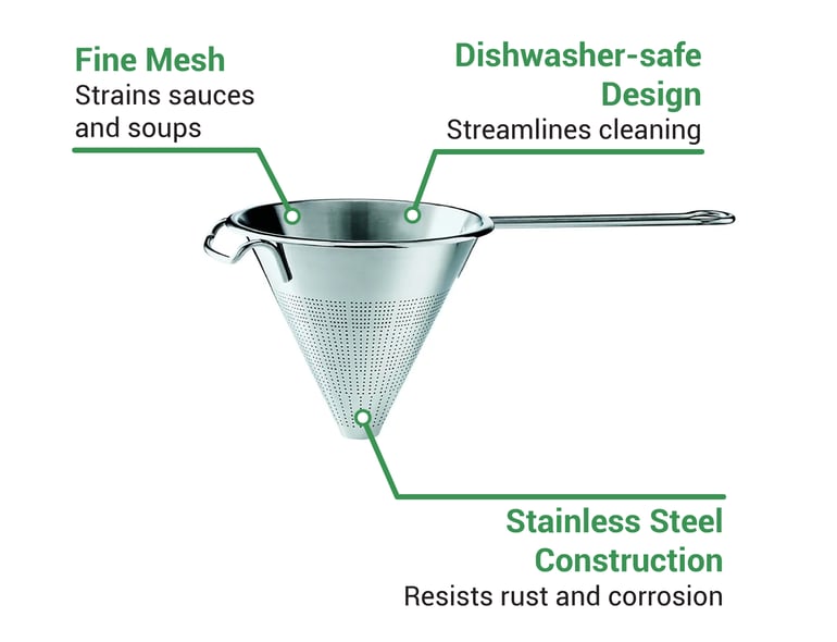 Rosle 23218 7.1 Conical Strainer w/ Fine Mesh, Stainless