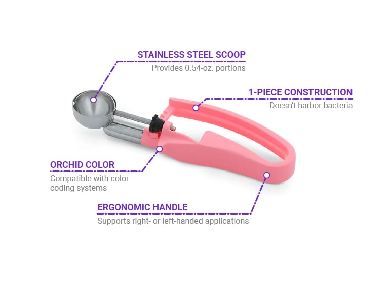 Vollrath 47402 – Spolverino/Dispencer Per Alimenti Con Manico Rosa (Pala Porzionatrice) – Capacità 60 (1,5kg Circa) Per Uso Professionale In Cucina