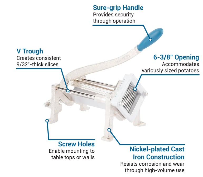 Vollrath 47713 - 3/8 Wall-Mounted / Table-Mounted French Fry