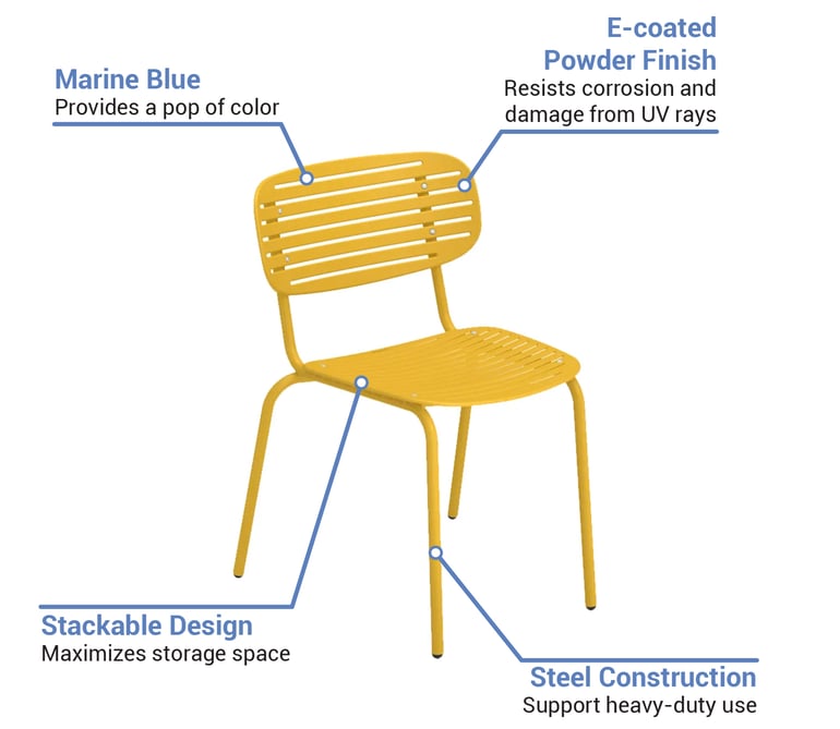 Steel clearance blue chair