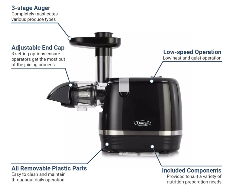 Omega H3000R Cold Press Masticating Juicer 120v