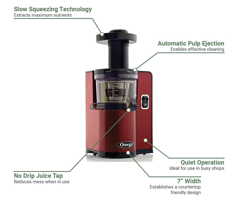 Omega Vertical Slow Masticating Juicer VSJ843QR