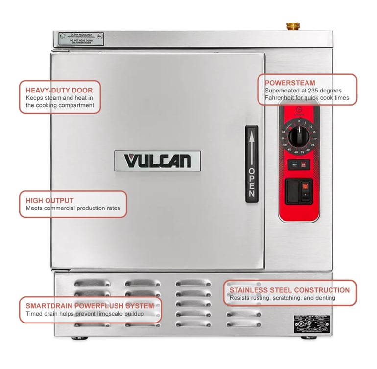 Vulcan C24EA3 PS (3) Pan Convection Steamer Countertop, 208v/1ph