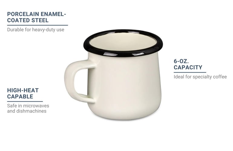 Enamelware Coffee Mug - 8oz