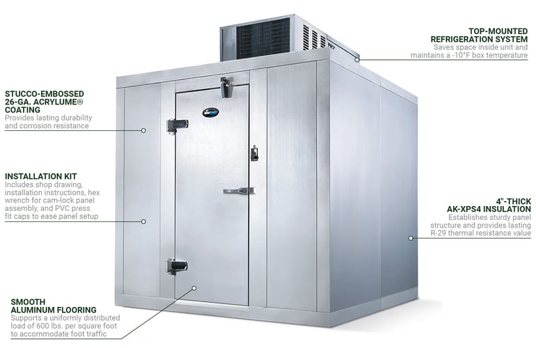 Walk in top cooler floor thickness
