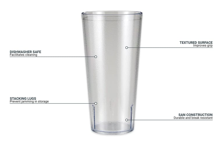 Plastic Drinking Glasses, Cups, Mugs & Tumblers - KaTom Restaurant Supply