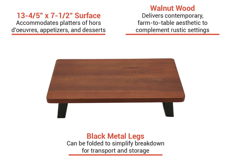 GET Rectangular Display Riser w/ Foldable Legs - 13 4/5