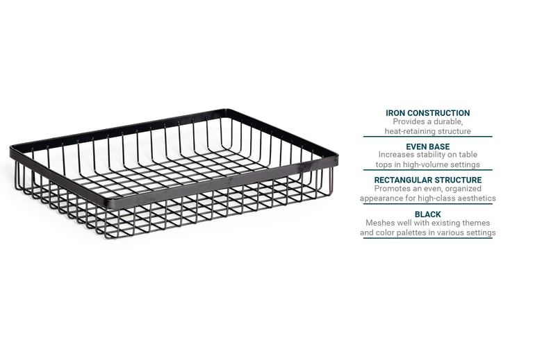 GET WB1292MG Rectangular Wire Basket 12" x 9", Iron, Metal Gray