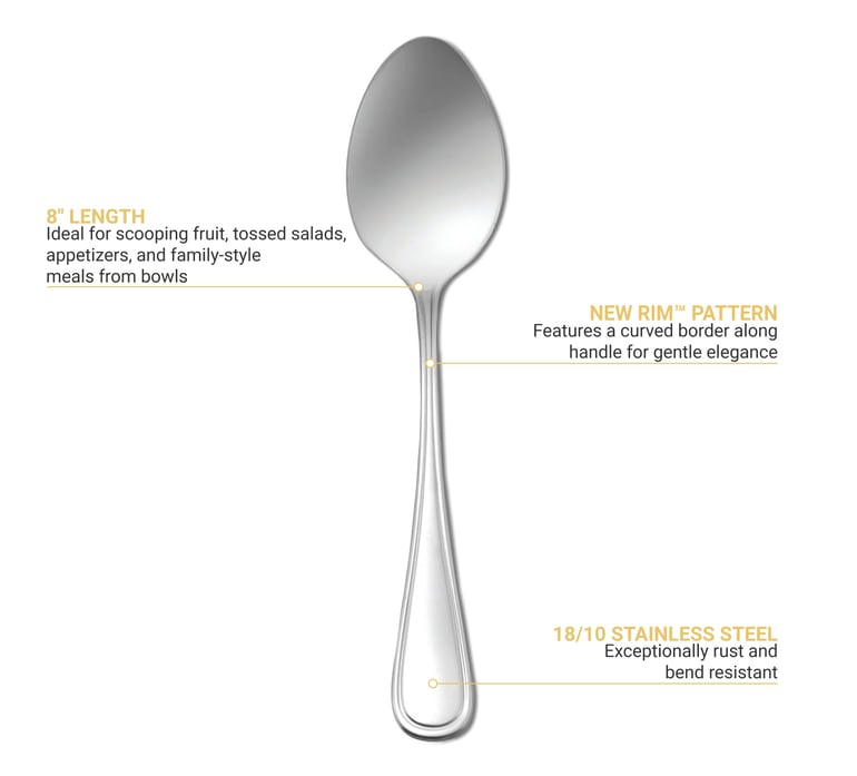 Oneida New Rim II 18/0 Stainless Steel Tablespoon/Serving Spoons