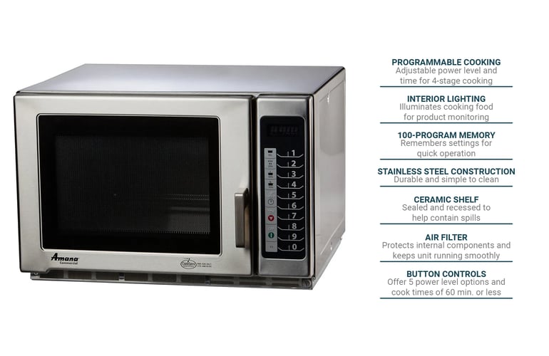 Amana Commercial 1800 Watt Heavy Duty Compact Microwave Oven | HDC182