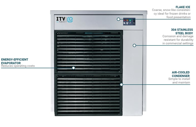 ITV Ice Makers IQ300A 20 1/4"W Ice Queen Flake Ice Machine Head 360