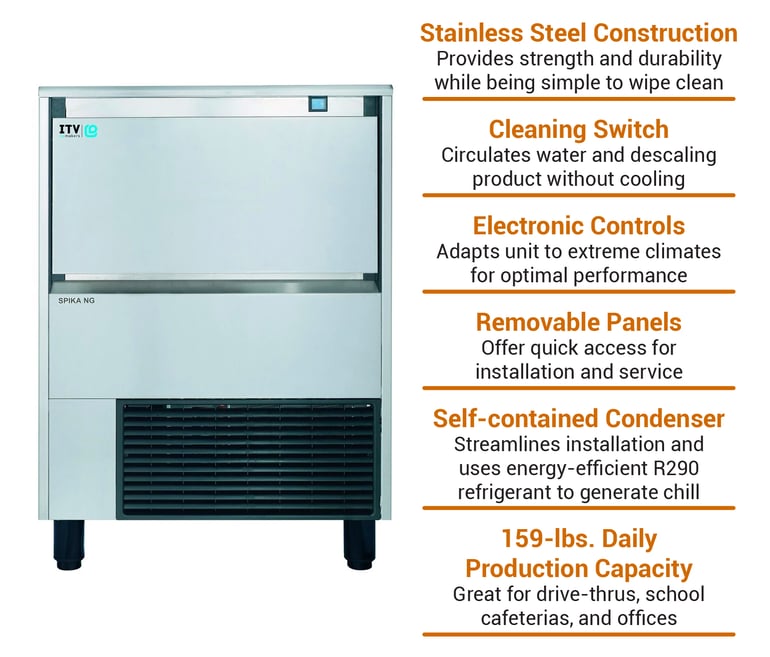 ITV Ice Makers NG160AF 21"W Full Cube Undercounter Ice Machine 159