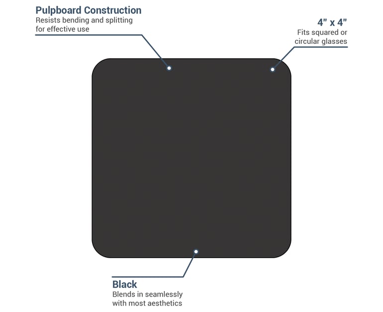 Hoffmaster 876108 4" Coaster Paper, Black