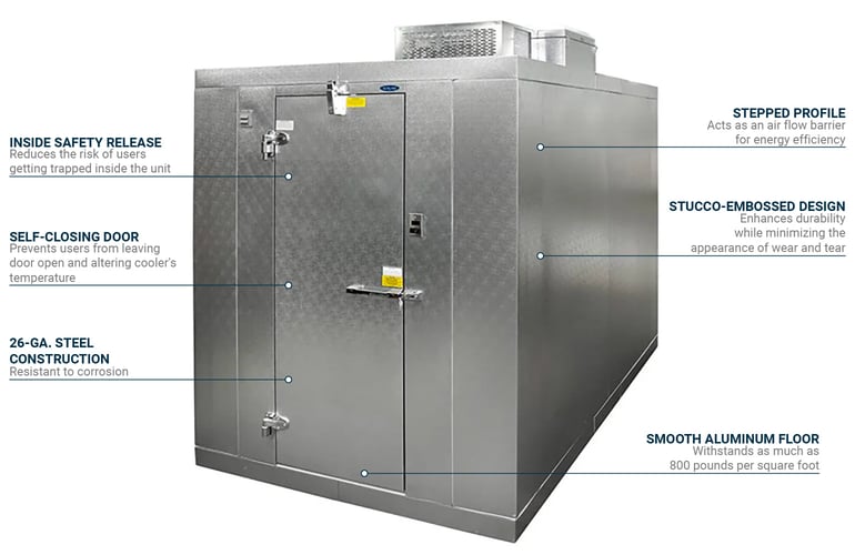 Norlake KLB77814-C 8' x 14' Indoor Walk-In Cooler w/ Top