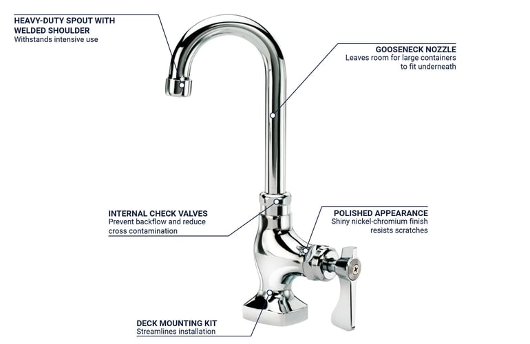 Krowne 16-116L Commercial Series Single Pantry Faucet – Heavy-Duty, Reliable, For Commercial Kitchens & Food Service Areas