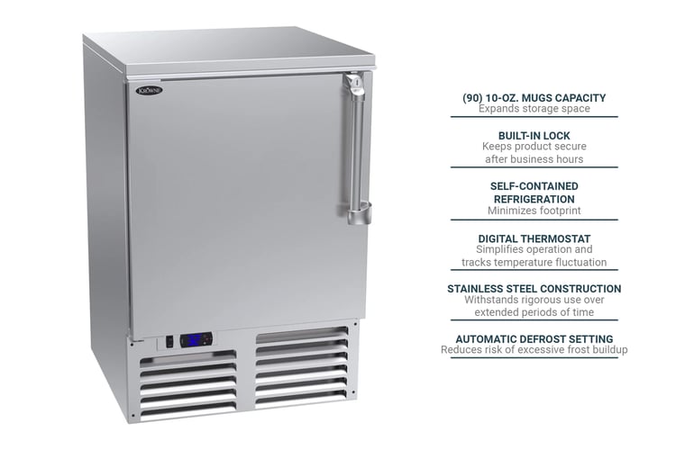 Krowne FMC24 Underbar Glass Froster Front-loading Door Style 24