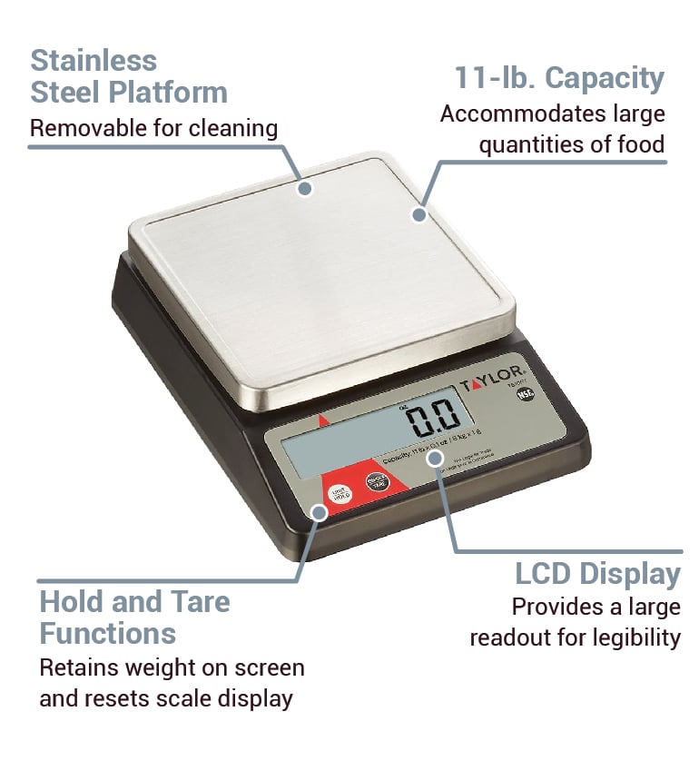 Taylor TE10R 10 lb. Digital Portion Control Scale