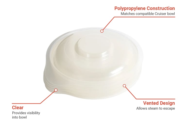 D&W Fine Pack 4 3/4" Lid for Cruiser Bowls - Polypropylene, Clear (PL257-1001H1)