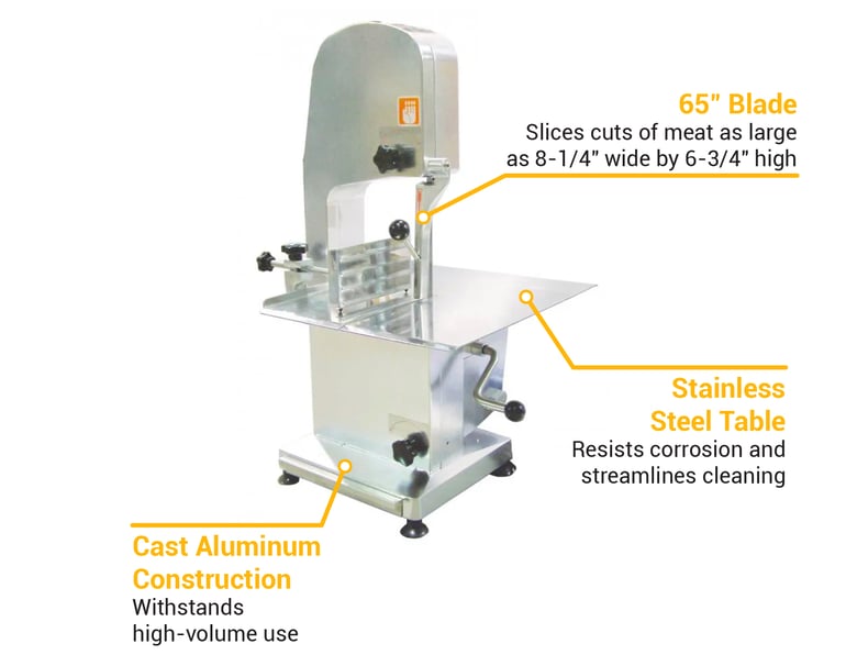 Omcan 19457 Table Top Meat Saw w/ 65" Vertical Blade Stainless Steel