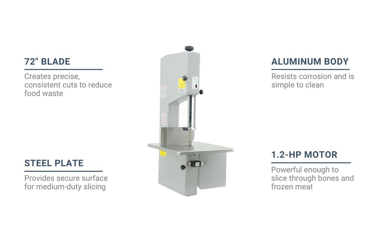 Omcan 45507 Table Top Meat Saw w/ 72" Vertical Blade Steel/Aluminum, 120v