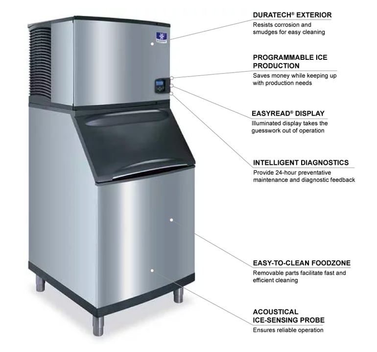 Manitowoc Ice IY-0606A-261/D-570 635 lb Indigo™ Half Cube Ice