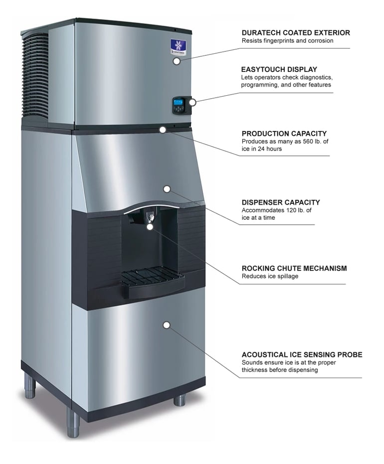Manitowoc Ice IYT0620W/SFA192 560 lb Half Cube Ice Machine w/ Water