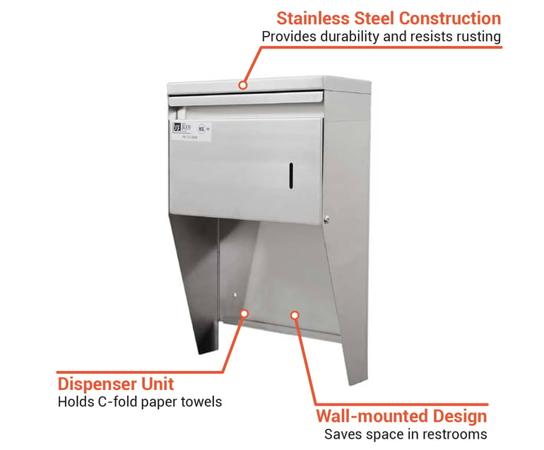 PB Roll Towel Dispenser- Wall Mount