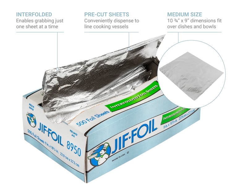 Pre-Cut Aluminum Foil Sheets, Foil Pop Up Sheets Aluminum Foil 12 x 10.75  inches come in a pop-up dispenser (1 Box)