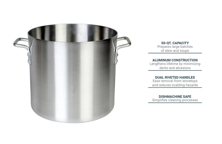 Winco 50 Quart Stock Pot, Aluminum