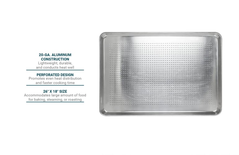Sheet Pan, full size, perforated, 18'' x 26'' x 1